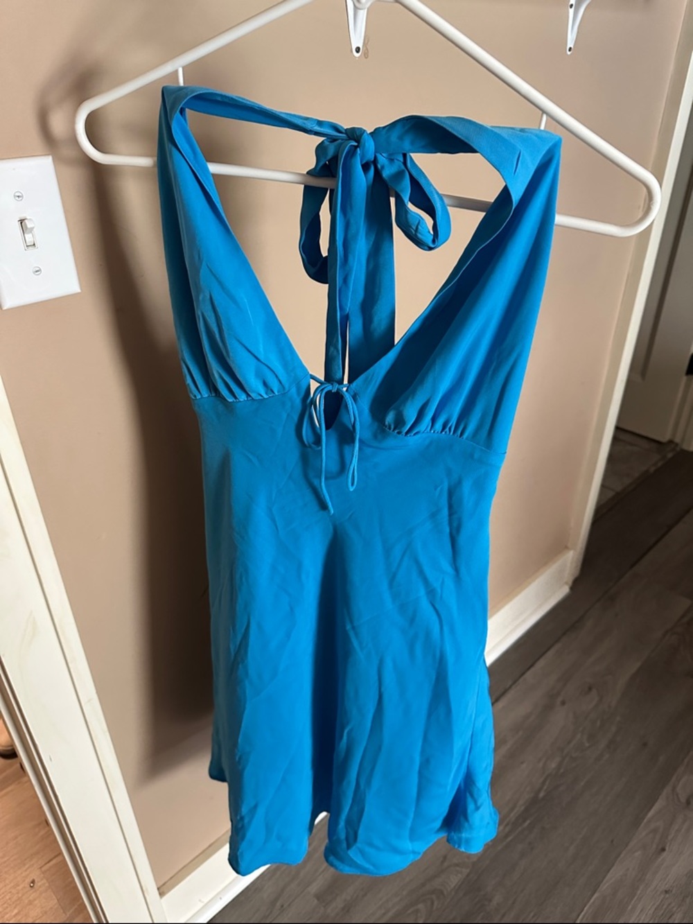 Abercrombie and Fitch Vibrant Blue Halter Tie-Back Mini Dress